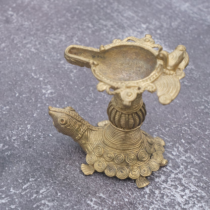 Dhokra Craft Turtle Diya For Puja