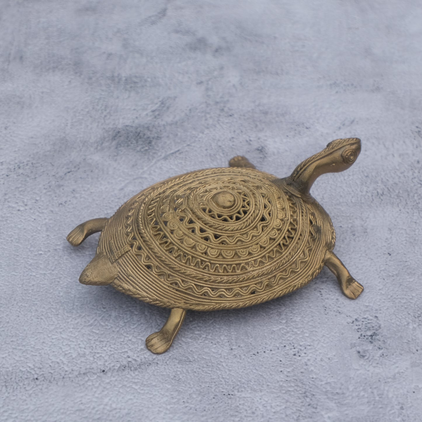 Nuagaon Dhokra Turtle — Handcrafted Lost-Wax Brass Showpiece