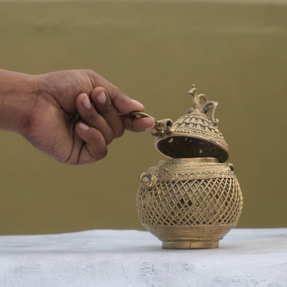 Nuagaon Dhokra Bandhan Jewellery Box — Handcrafted Lost-Wax Brass Showpiece