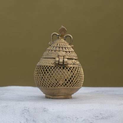 Nuagaon Dhokra Bandhan Jewellery Box — Handcrafted Lost-Wax Brass Showpiece