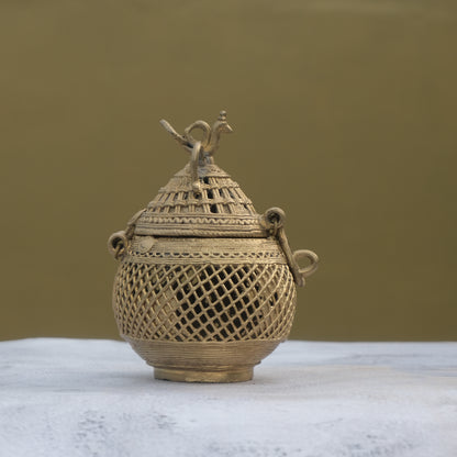 Nuagaon Dhokra Bandhan Jewellery Box — Handcrafted Lost-Wax Brass Showpiece