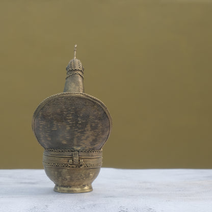 Nuagaon Dhokra Peacock Jewelry Box — Handcrafted Lost-Wax Brass Showpiece
