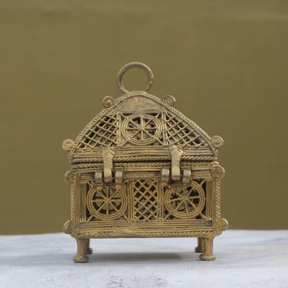 Nuagaon Dhokra Rewaz Jewelry box — Handcrafted Lost-Wax Brass Showpiece
