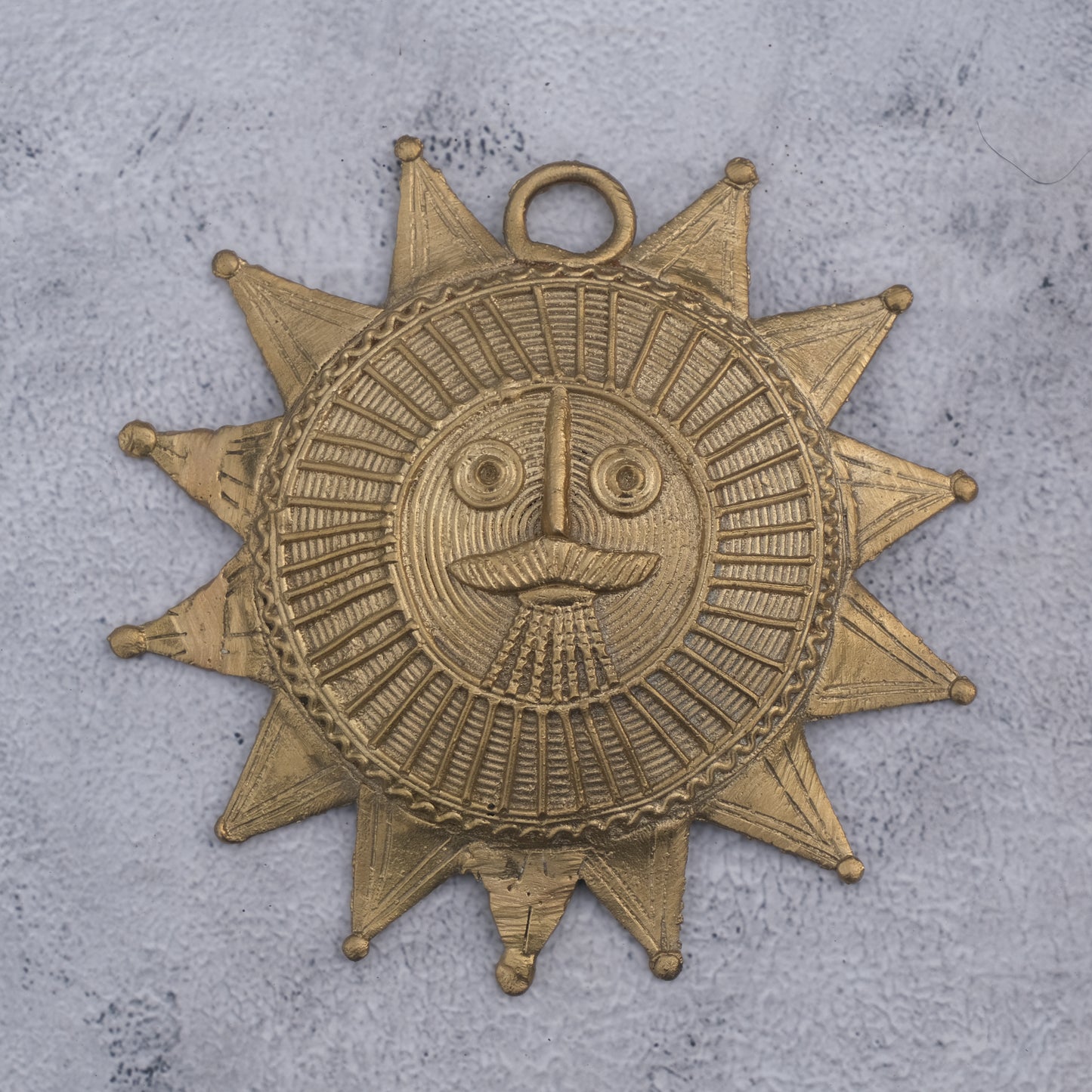 Dhokra Craft Sun Face Wall Hanging Showpiece