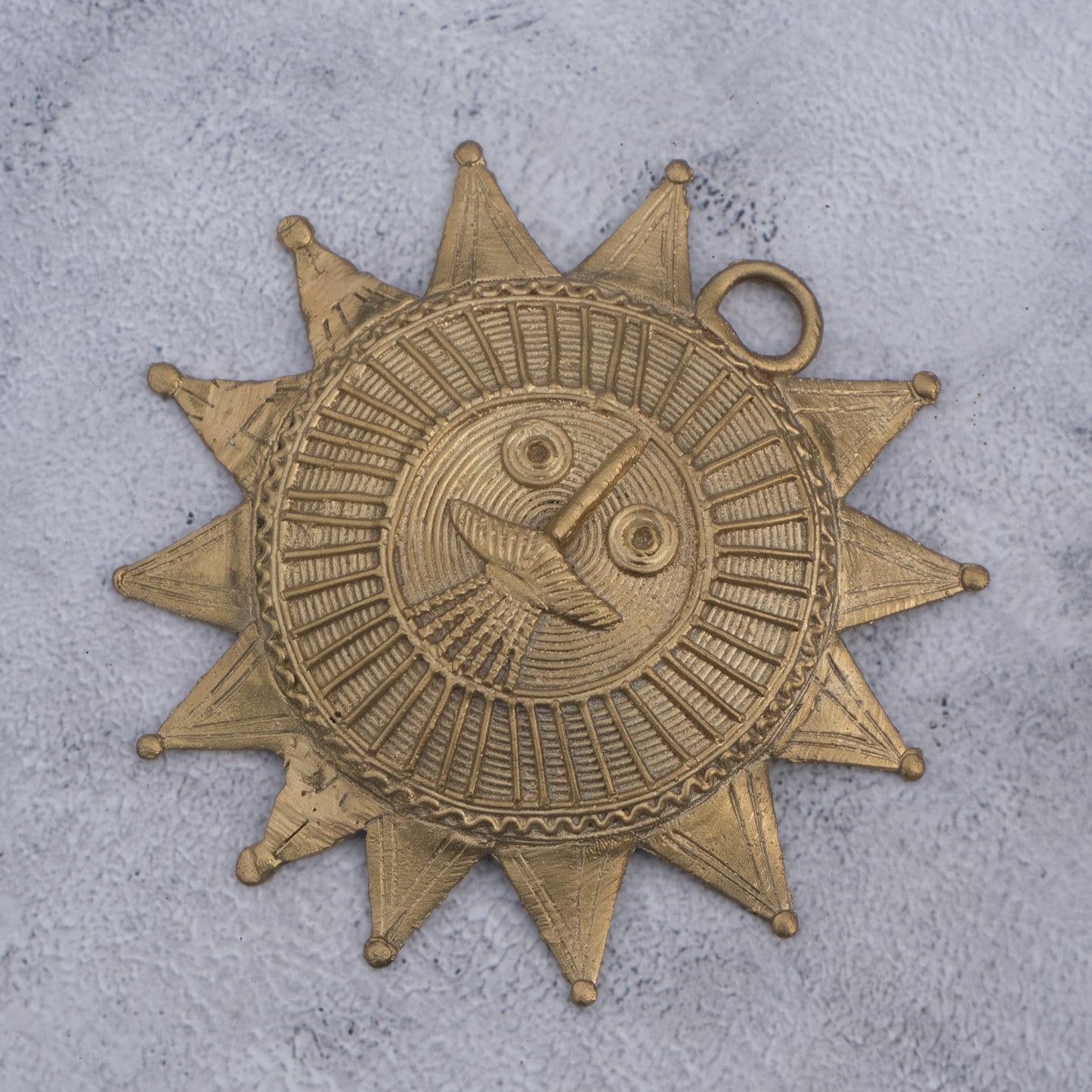 Dhokra Craft Sun Face Wall Hanging Showpiece