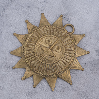 Dhokra Craft Sun Face Wall Hanging Showpiece