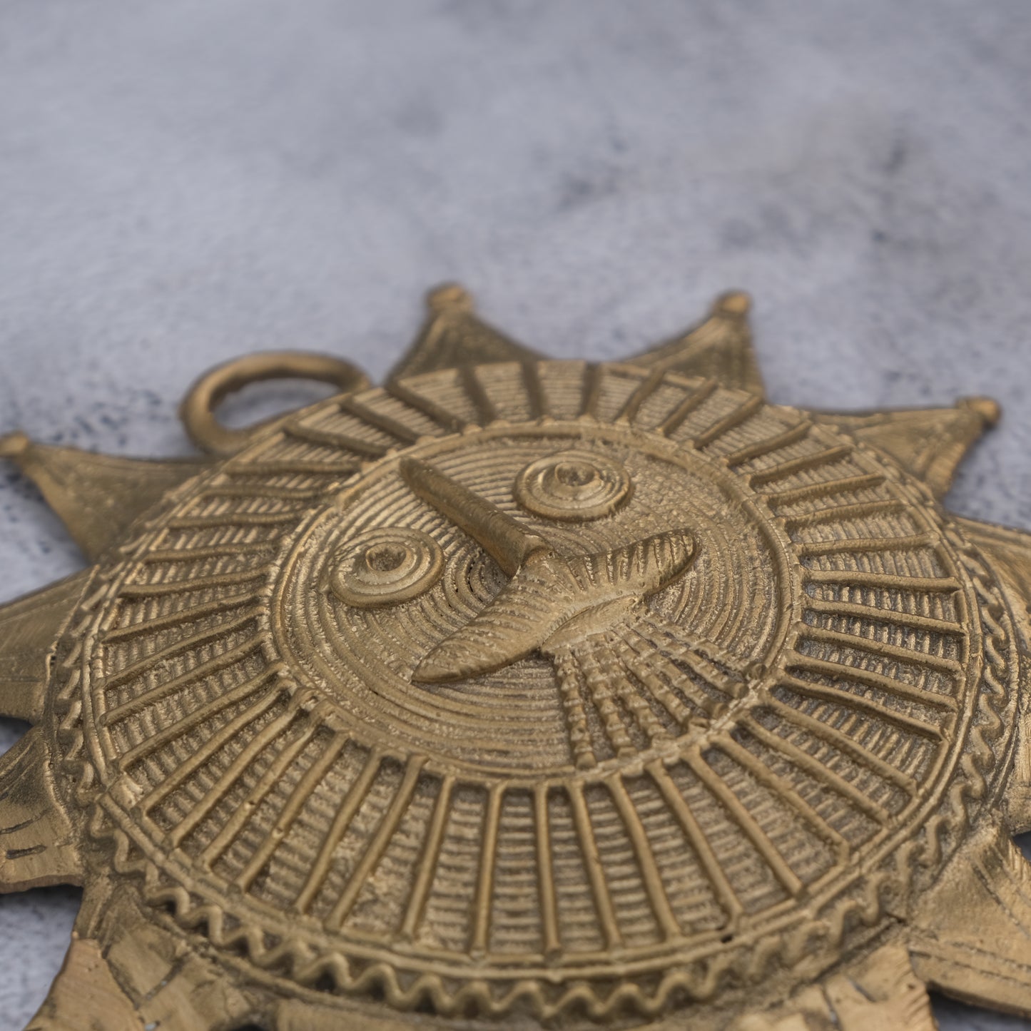 Dhokra Craft Sun Face Wall Hanging Showpiece