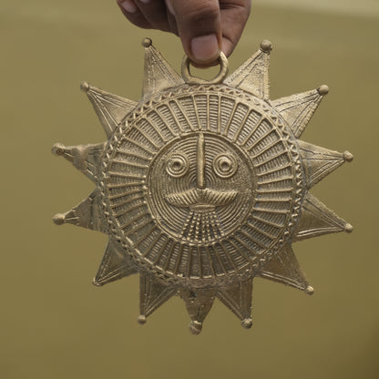 Dhokra Craft Sun Face Wall Hanging Showpiece