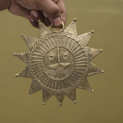 Dhokra Craft Sun Face Wall Hanging Showpiece