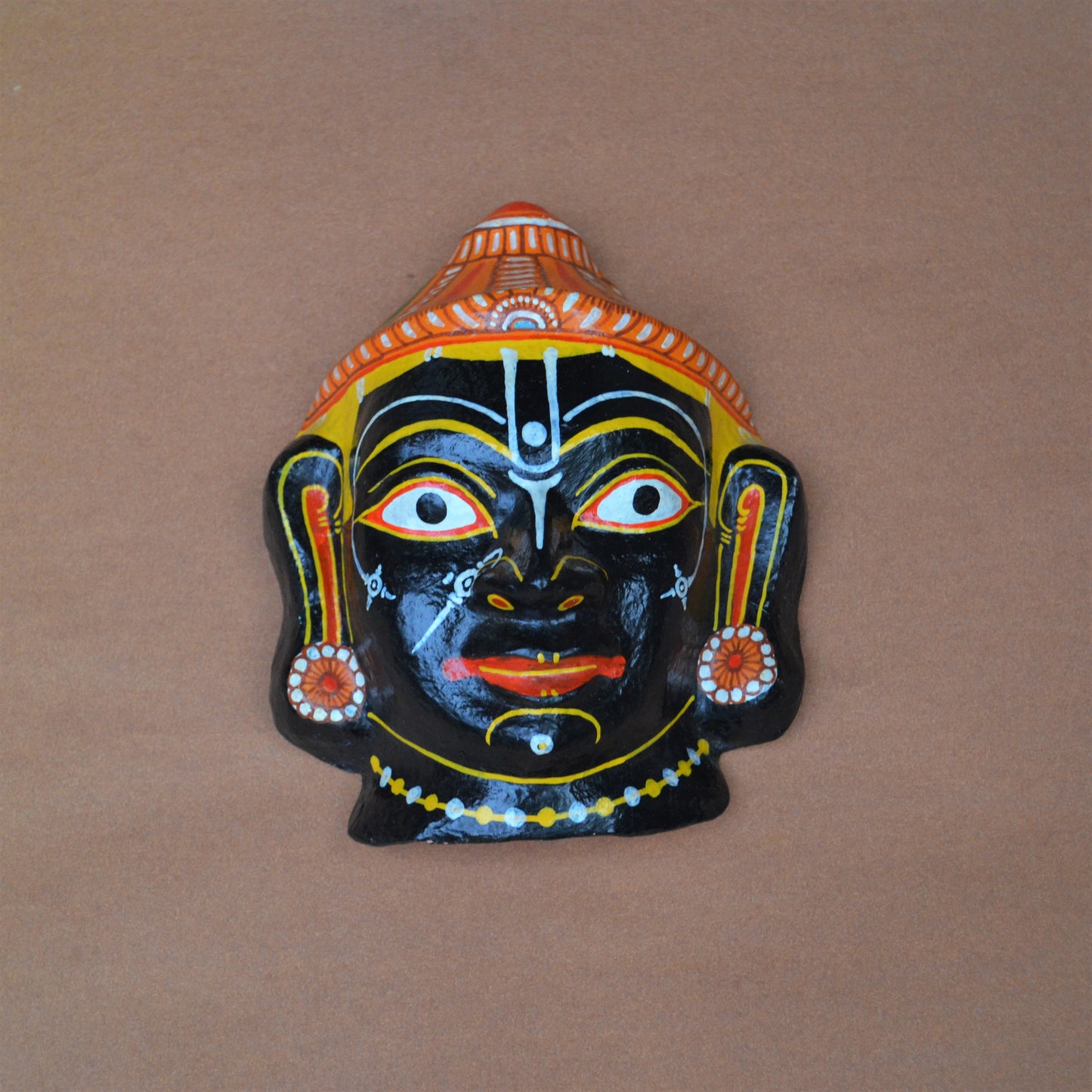 Handmade Papier-mâché  Shree Krishna Mask Decorative Showpiece