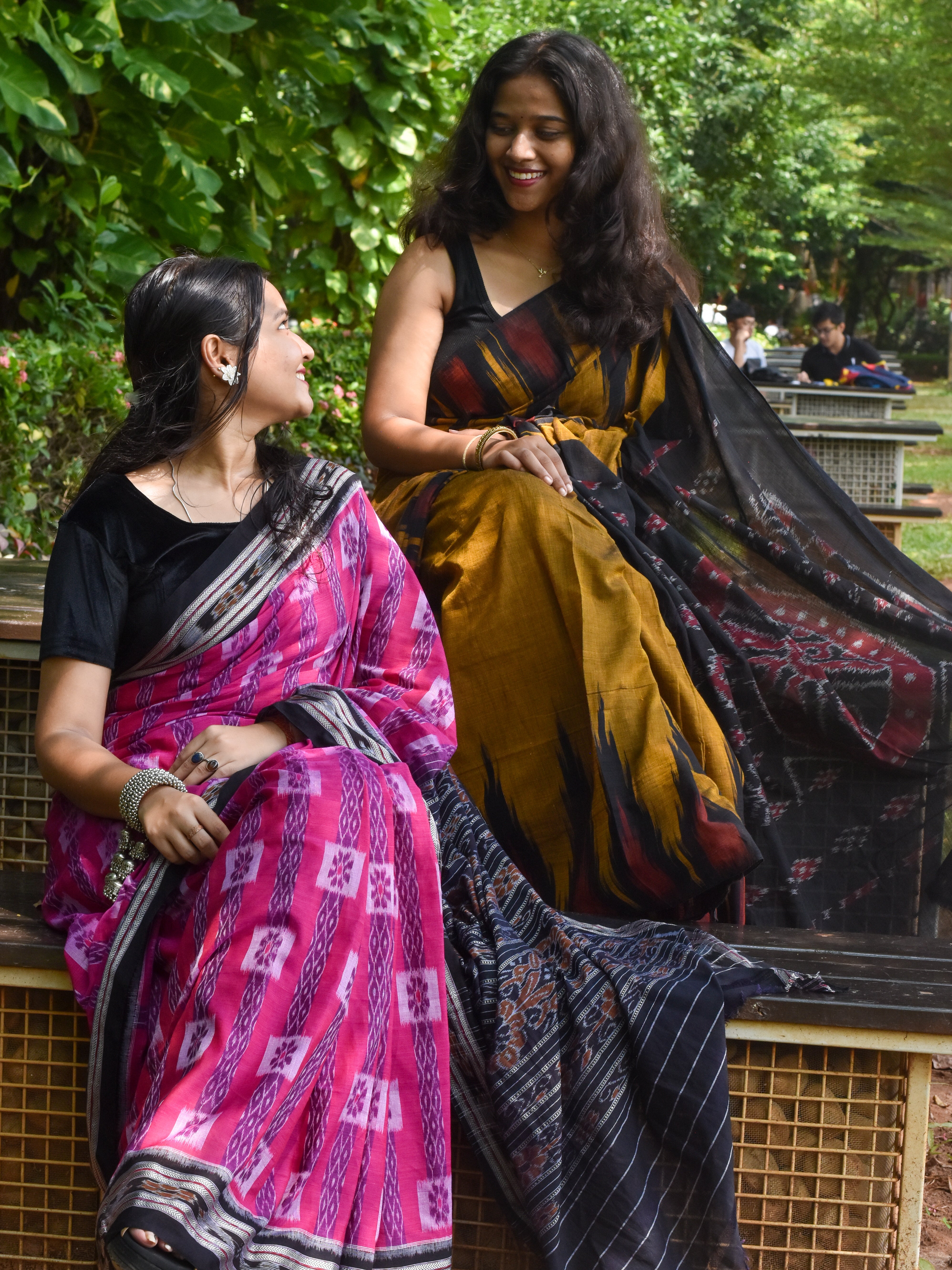 Beautiful Indian Women Wearing Saree Showing Hand Gestures while Smiling.  Stock Image - Image of design, drawing: 191694837