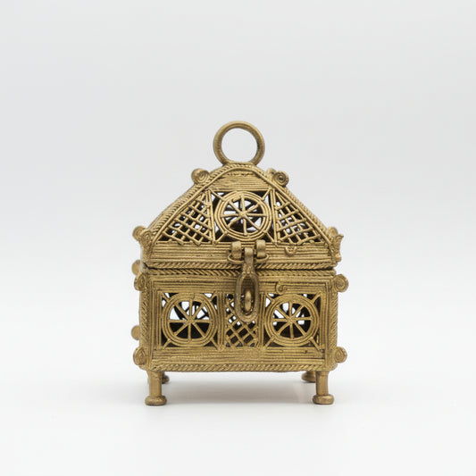 Handmade dhokra craft jewelry box