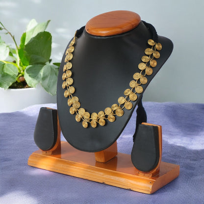 Handmade Dhokra brass necklace tribal jewelry Odisha