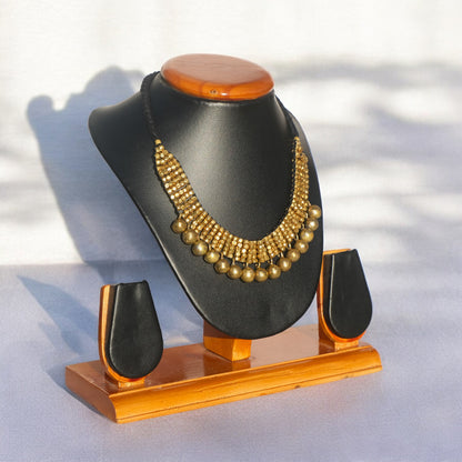 Handmade Dhokra brass necklace tribal jewelry Odisha