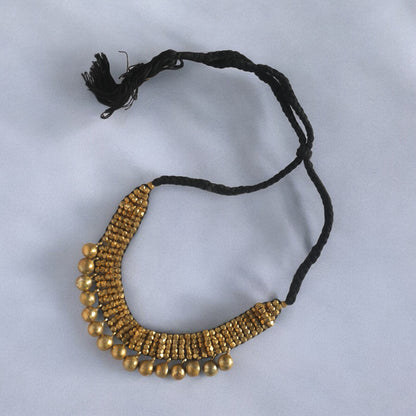 Handmade Dhokra brass necklace tribal jewelry Odisha
