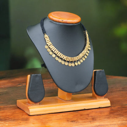 Handmade Dhokra brass necklace tribal jewelry Odisha
