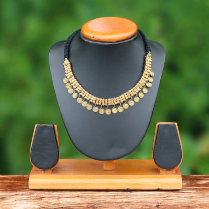 Handmade Dhokra brass necklace tribal jewelry Odisha