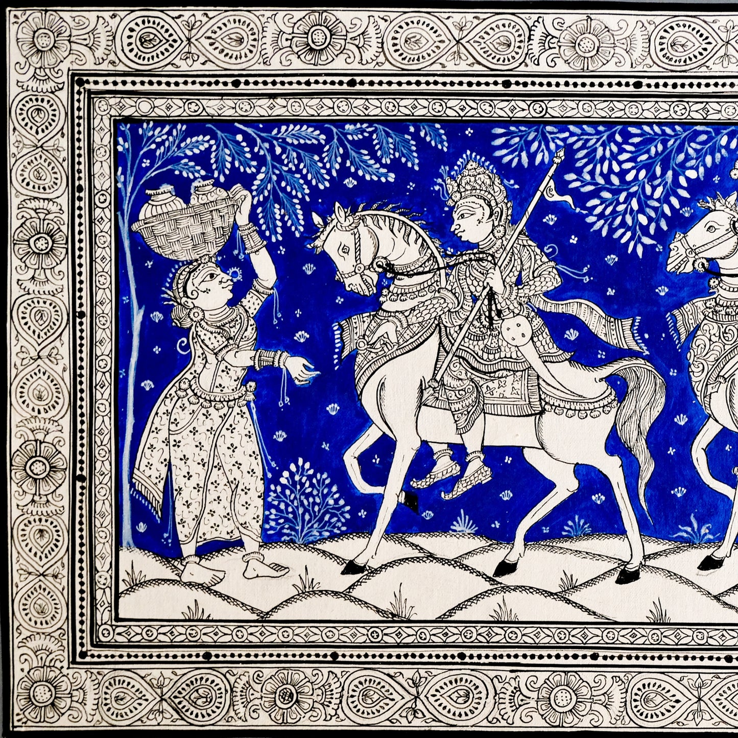 Pattachitra Painting - Kanchi Abhijan by Sri Bhaskar Mohapatra