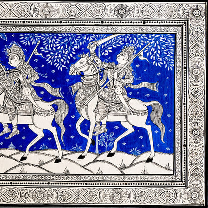 Pattachitra Painting - Kanchi Abhijan by Sri Bhaskar Mohapatra