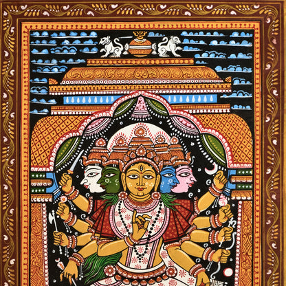 Pattachitra Painting - Sri Laxmi by Sri Bhaskar Mohapatra