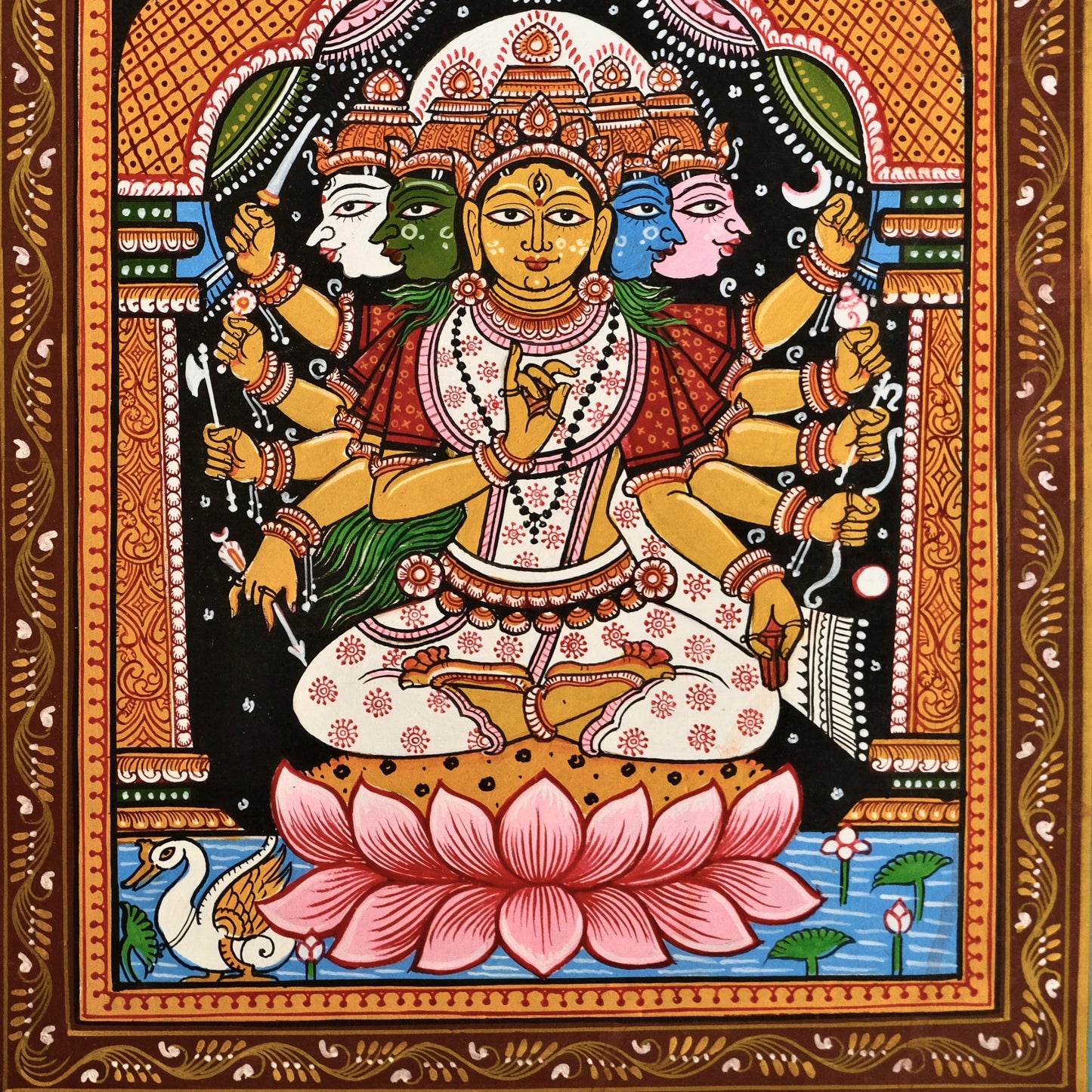Pattachitra Painting - Sri Laxmi by Sri Bhaskar Mohapatra