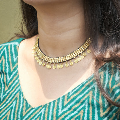 Handmade Dhokra brass necklace tribal jewelry Odisha
