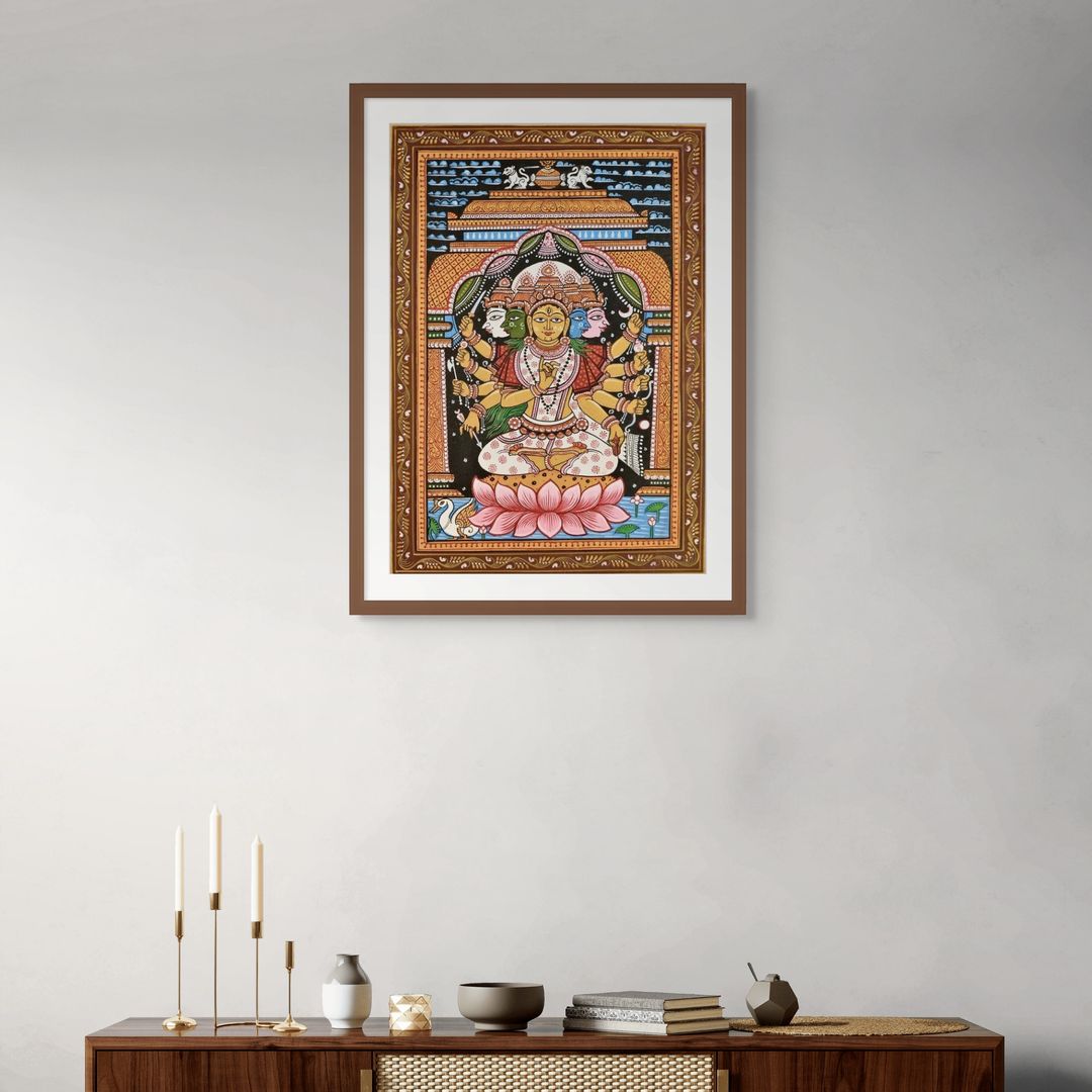 Pattachitra Painting - Sri Laxmi by Sri Bhaskar Mohapatra