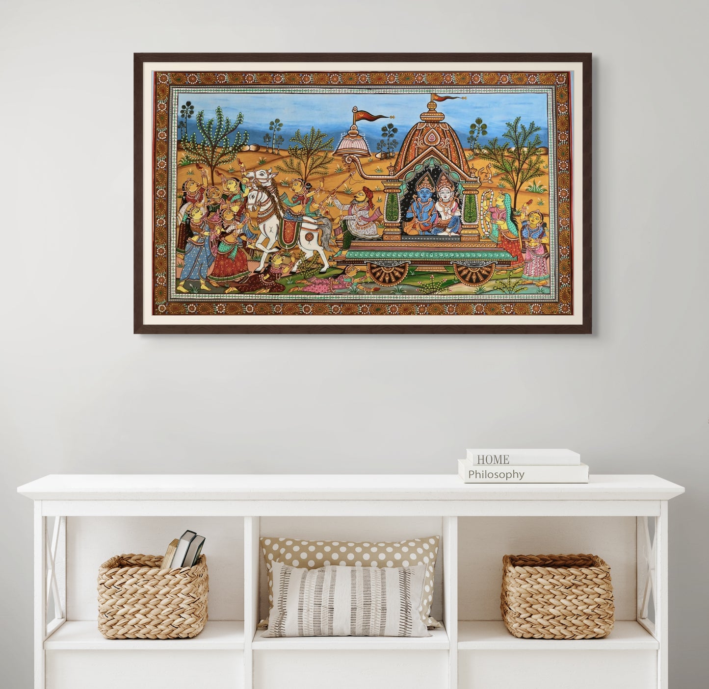 Pattachitra Painting - Mathura Vijay by Sri Bhaskar Mohapatra