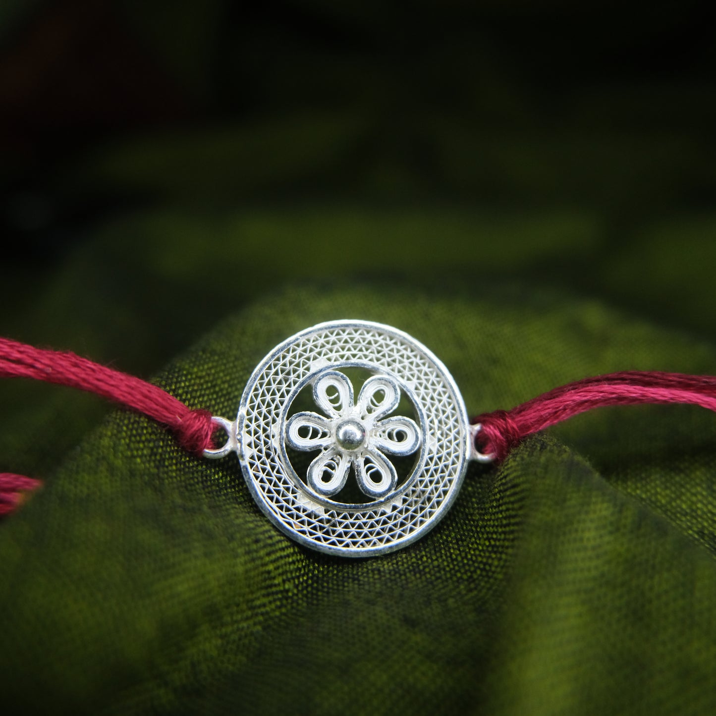 Silver Filigree Handmade Chakra Rakhi