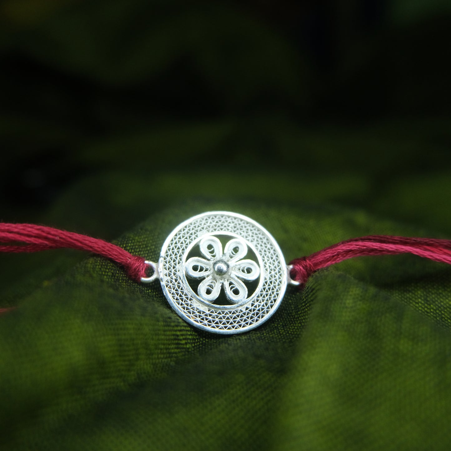 Silver Filigree Handmade Chakra Rakhi