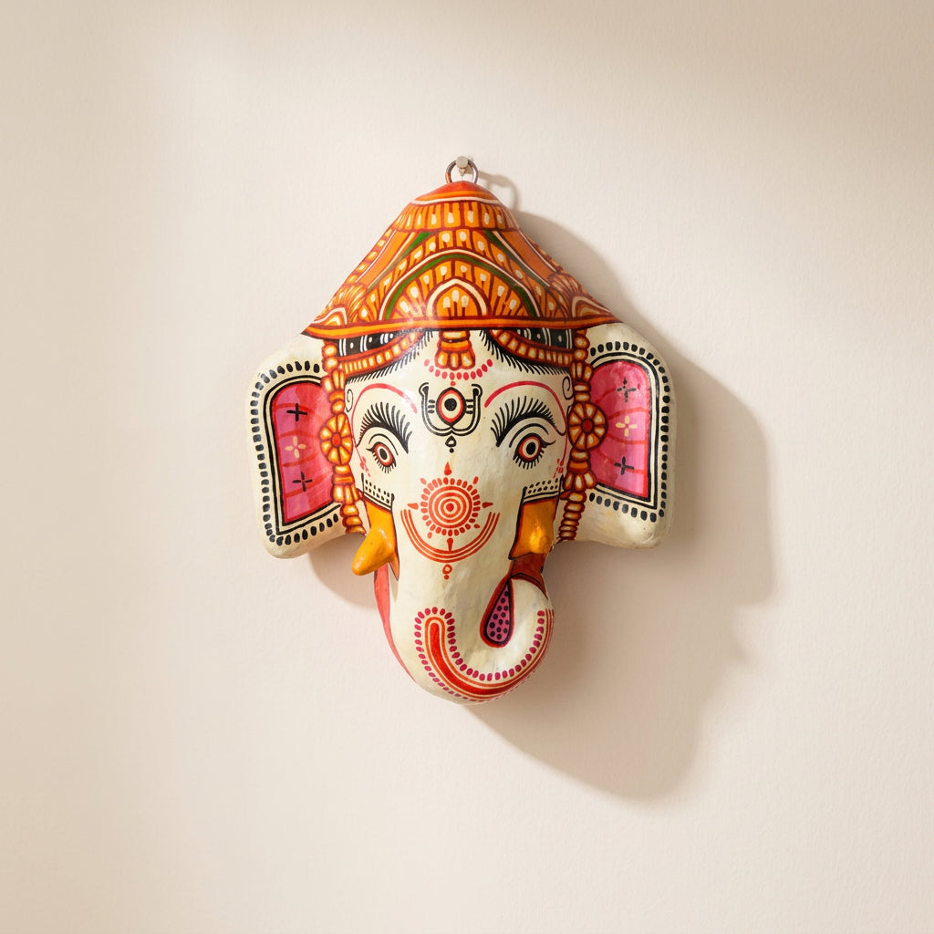 white-lord-ganesha-pattachitra-paper-mache-mask-6-inch
